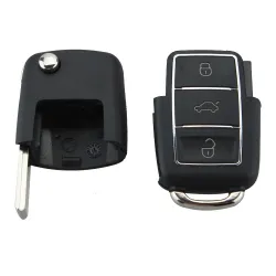 VW Jetta Beetle - 3 boutons - lame découpée - boîtier de clé de voiture distant - coque